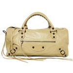 【現品限り】BALENCIAGA（バレンシアガ） ザ・ツィギー ボストンバッグ ゴートスキン ベージュ 128523 【中古A】