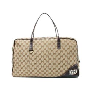 【現品限り】GUCCI(グッチ) ショルダーバッグ キャンバス カーフ ブラウン/ダークブラウン 169944 【中古SA】