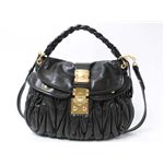 【現品限り】MIUMIU（ミュウミュウ） 2wayバッグ レザー 黒 RR1300 【中古A】