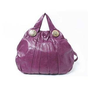 【現品限り】GUCCI(グッチ) ハンドバッグ ストラップ付 レザー パープル/ゴールド 197016 【中古SA】