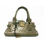【現品限り】Chloe（クロエ） パディントン カーフ メタリックカーキ 【中古A】