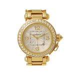 【現品限り】Cartier（カルティエ） パシャ32 ベゼル 白文字盤 YG 時計 K18YG ダイヤ 文字盤:ホワイト 【中古A】