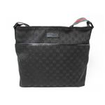 【現品限り】GUCCI（グッチ） GG柄斜めがけショルダーバッグ 189751 キャンバス 黒 【中古SA】