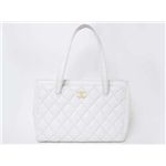 【現品限り】CHANEL（シャネル） ワイルドステッチ トートバッグ カーフ 白 【中古AB】
