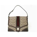 【現品限り】GUCCI（グッチ） ショルダーバッグ キャンバス カーフ ブラウン 【中古AB】