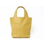【現品限り】BOTTEGA VENETA（ボッテガヴェネタ） ハンドバッグ カーフ イエロー 【中古AB】