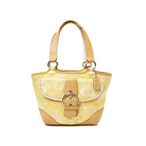 【現品限り】COACH（コーチ） ソーホー トートバッグ オプティック キャンバス カーフ イエロー 5619 【中古B】