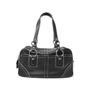 【現品限り】COACH（コーチ） ソーホー レザーサッチェル ボストンバッグ カーフ ブラック 10580 【中古SA】