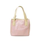 【現品限り】Ferragamo（フェラガモ） ガンチーニ柄 トートバッグ ポーチ付き コーティング カーフ ピンク/ベージュ 【中古AB】