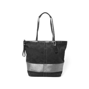 【現品限り】COACH（コーチ） トートバッグ 12978 キャンバス カーフ 黒 【中古AB】