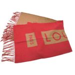 【現品限り】LOUIS VUITTON（ルイ ヴィトン） カシミヤマフラー カシミヤ100% ベージュ/赤 【中古SA】