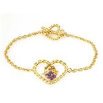 【現品限り】LOUIS VUITTON（ルイ ヴィトン） スウィートモノグラム イン マイ ハート ブレスレット ゴールド/紫 M65824 【未使用】