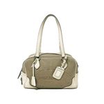 【現品限り】PRADA（プラダ） ミニボストン キャンバス カーフ ベージュ/クリーム BL0261 【中古AB】