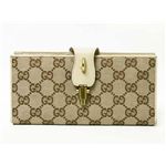 【現品限り】GUCCI（グッチ） GG柄 長財布 ジャッキー キャンバス カーフ ベージュ 109341 【中古B】