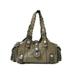 【現品限り】Chloe（クロエ） シルベラード ショルダーバッグ カーフ カーキ/グレー 【中古AB】
