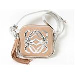 【現品限り】Loewe（ロエベ） ショルダーバッグ スエード カーフ シルバー/ベージュ 【新品同様】