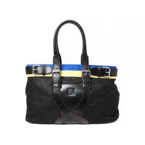 【現品限り】Loewe（ロエベ） トートバッグ スエード風カーフ 黒 【中古A】