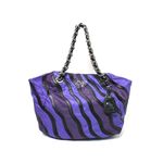 【現品限り】PRADA（プラダ） チェーントートバッグ ナイロン カーフ パープル/ブラック/ブルー BR3990 【未使用】
