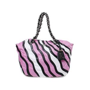 【現品限り】PRADA(プラダ) チェーントートバッグ ナイロン カーフ ピンク/ホワイト/ブラック BR3990 【未使用】