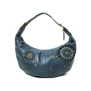 【現品限り】COACH（コーチ） ショルダーバッグ カーフ ブルー 【中古AB】