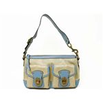 【現品限り】COACH（コーチ） レガシーショルダー 水色 F13102 キャンバス カーフ ベージュ/ブルー 【未使用】