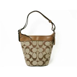 【現品限り】COACH（コーチ） シグネチャー ショルダーバッグ キャンバス カーフ ベージュ/ブラウン F13358 【新品同様】