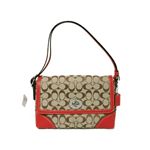 【現品限り】COACH（コーチ） ショルダーバッグ F13066 キャンバス カーフ ベージュ/朱色 【未使用】