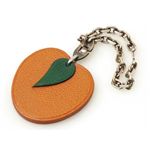 【現品限り】HERMES（エルメス） フルーツキーホルダー アプリコット カーフ オレンジ 【中古A】