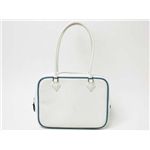 【現品限り】HERMES（エルメス） ミニプリュム シルバー金具 エプソン ホワイト/ブルージーン 刻印:J 【中古B】