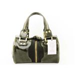 【現品限り】Jimmy Choo（ジミーチュウ） ボストンバッグ スエード エナメル グレー/カーキ 【新品同様】