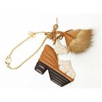 【現品限り】Ferragamo（フェラガモ） キーホルダー 靴モチーフ カーフ ブラウン/パープル/ベージュ 【新品同様】