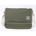 【現品限り】CHANEL（シャネル） スポーツライン 斜め掛けショルダー ナイロン 白/カーキ 【中古AB】