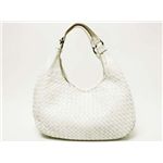 【現品限り】BOTTEGA VENETA（ボッテガヴェネタ） イントレチャート ショルダーバッグ ラムスキン ホワイト 125787 【中古B】