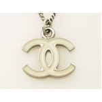 【現品限り】CHANEL(シャネル) ネックレス ココ シルバー/アイボリー 【中古AB】