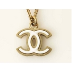 【現品限り】CHANEL(シャネル) ネックレス ココ 白/ゴールド 08P 【中古A】