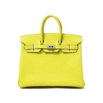 【現品限り】HERMES（エルメス） バーキン25 キャンディ エプソン ライム シルバー金具【新品】