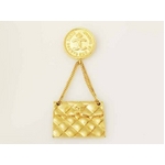 【現品限り】CHANEL（シャネル） ブローチ バッグ/ココ ゴールド【中古AB】