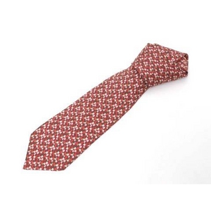 【現品限り】HERMES(エルメス) ネクタイ 赤/ピンク/カーキ 【中古A】
