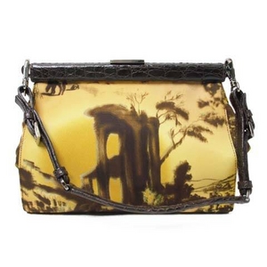 【現品限り】PRADA（プラダ） がま口 ショルダーバッグ クロコ BR2530 【新品同様】