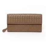 【現品限り】BOTTEGA VENETA（ボッテガヴェネタ） イントレチャート 2つ折長財布 ブラウン 150509 【未使用】