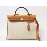【現品限り】HERMES（エルメス） エールバッグ ジップPM 2WAYバッグ ナチュラル シルバー金具 【中古A】