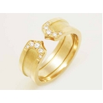 【現品限り】Cartier（カルティエ） C2リング SM ダイヤ YG #50 【中古A】