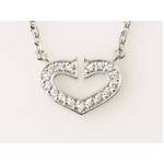 【現品限り】Cartier（カルティエ） Cハートネックレス ダイヤ WG 【中古SA】