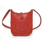 【現品限り】HERMES（エルメス） エブリンTPM ロングストラップ エプソン ヴァーミリオンレッド シルバー金具 【中古AB】