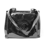 【現品限り】CHANEL（シャネル） ショルダーバッグ エナメル 黒 ブラック 【中古B】