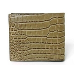 【現品限り】BOTTEGA VENETA（ボッテガヴェネタ） 2つ折り札入れ クロコダイル カーキ【新品同様】