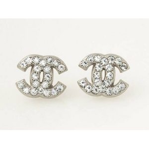【現品限り】CHANEL（シャネル） ピアス ココ ラインストーン シルバー 【中古A】