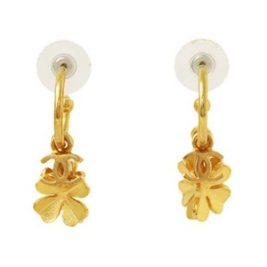 【現品限り】CHANEL（シャネル）ピアス　ココ　クローバー　ゴールド【中古A】