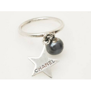 【現品限り】CHANEL（シャネル） シルバーリング スター フェイクパール【中古AB】