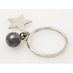 【現品限り】CHANEL（シャネル） シルバーリング スター フェイクパール【中古AB】